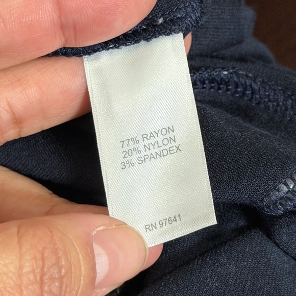 J. Jill 2X Navy Blue Polka Dot Wide Leg Belted Jumpsuit - Picture 10 of 12